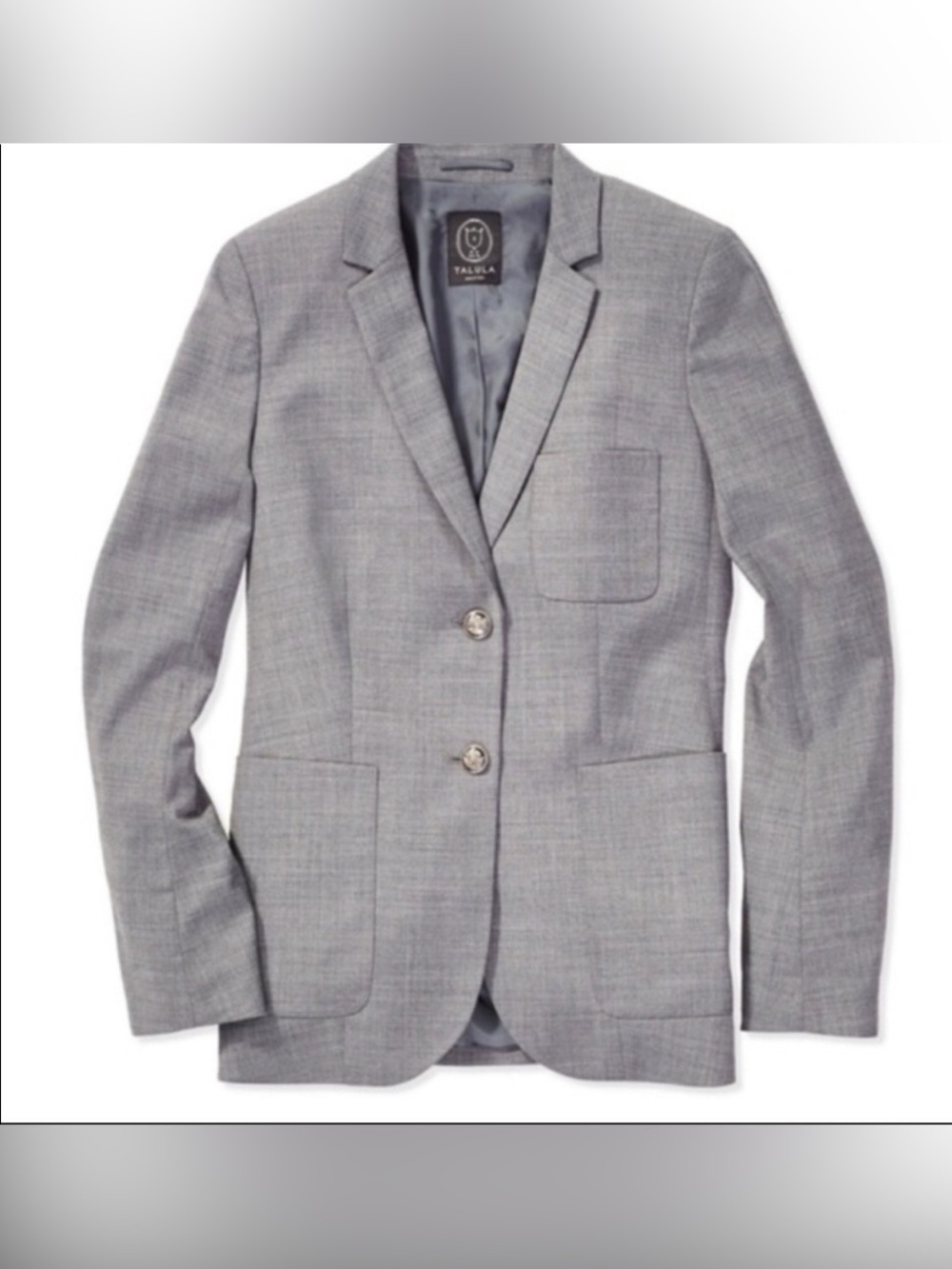 TALULA ARITZIA Dark Gray School Boy Tailored Lapel Two-Button Blazer EXETER SZ 8